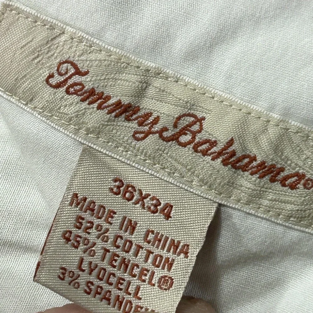 Tommy Bahama Pants Mens 36x34 Beige Lyocell Stretch Relaxed Fit Chino Casual